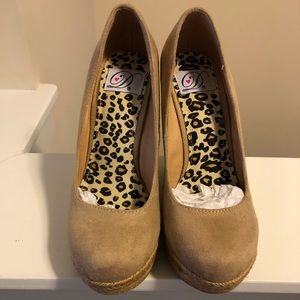 Tan wedge heels